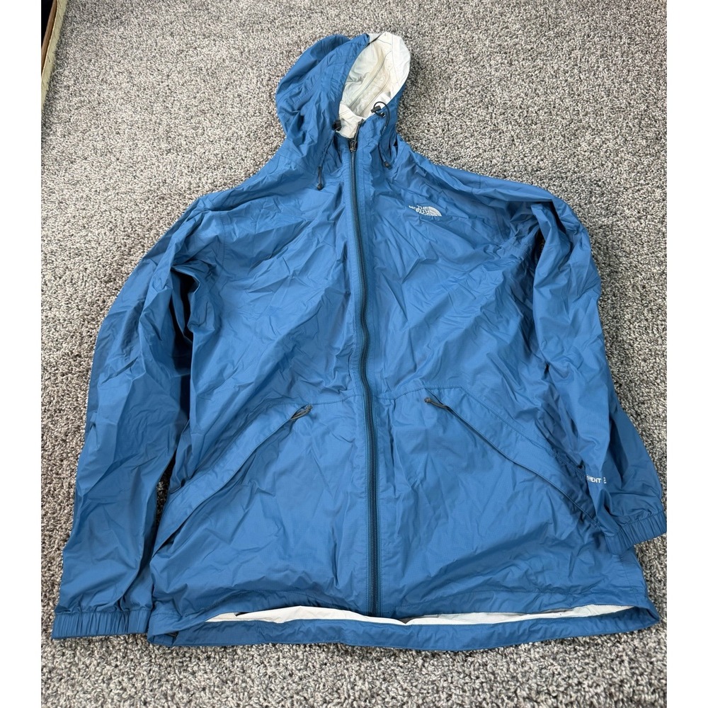 The North Face Hyvent 2.5L Rain Jacket Men's Size Large Blue Full Zip Outdoor